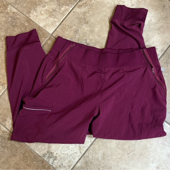 Pants - Burgundy Scrub Style Athletic Pants